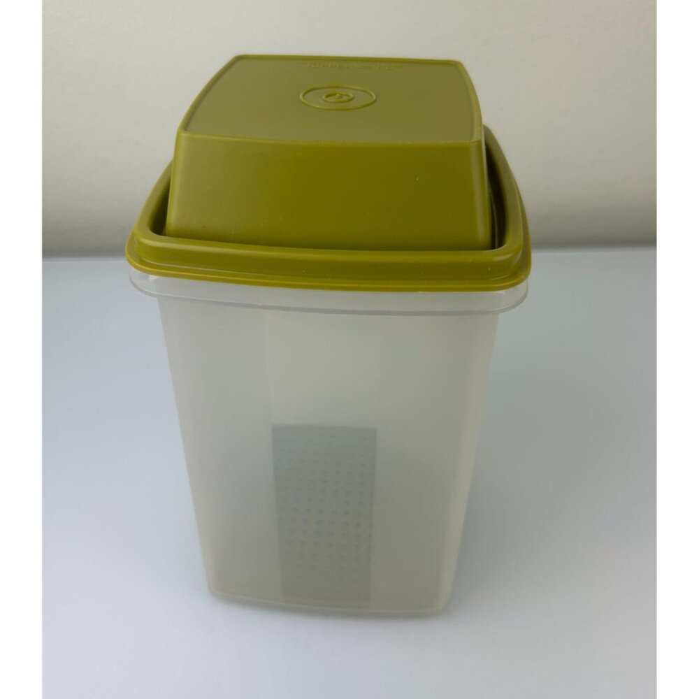 Vintage 70s Tupperware Pick-a-Deli Pickle Keeper Strainer Avacado Green Retro - Picture 12 of 13